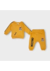 Baby Marka Baskılı Moşino Desen İkili Takım Unisex 6-24 Ay