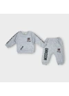 Baby Marka Baskılı Moşino Desen İkili Takım Unisex 6-24 Ay