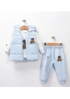 Baby Marka Wilton Desen Baskı Yelekli Üçlü Takım Unisex 9-36 Ay