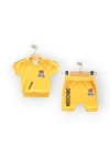 Baby Marka Moşino Desen İnterlok Şortlu İkili Takım Unisex 6-24 Ay