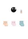 Baby Marka Moller Desen Çorap Set Unisex 0-6 AY 3 Lü Set
