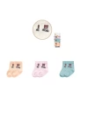 Baby Marka Moşino Desen Çorap Set Unisex 0-6 AY 3 Lü Set