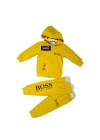 Baby Marka Baskılı Bossa Desen Kapşonlu Fermuarlı İkili Takım Unisex 1-5 Yaş