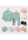 Baby Marka Baskılı Moşino Desen İkili Takım Unisex 6-24 Ay