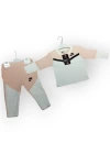 Baby Marka Baskılı Nke Desen Biyeli Uzun Kol İkili Takım Unisex 6-24 Ay