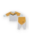 Baby Marka Baskılı Nke Desen Biyeli Uzun Kol İkili Takım Unisex 6-24 Ay