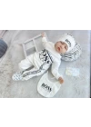 Baby Marka Bossa Desen Beşli Set Unisex 0-6 Ay