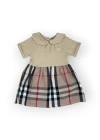 Baby Marka Burberi Desen Bebe Yaka Elbise Kız 9-36 Ay