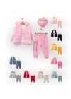 Baby Marka Moller Desen Baskı Yelekli Üçlü Takım Unisex 6-36 Ay