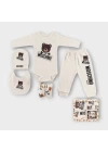 Baby Marka Moşino Desen Beşli Set Unisex 0-6 Ay