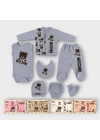 Baby Marka Moşino Desen Yedili Set Unisex 0-6 Ay