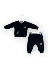 Baby Marka waffle Kumaş Addas Desen Baskılı İkili Takım Unisex 6-24 Ay