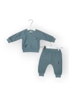 Baby Marka waffle Kumaş Tomm Desen Baskılı İkili Takım Unisex 6-24 Ay