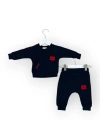 Baby Marka Wafflel Kumaş Huqo Desen Baskılı İkili Takım Unisex 6-24 Ay