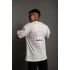 Erkek Bisiklet Yakalı Sırt Baskılı Oversize T-Shirt - Beyaz