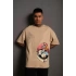 Erkek Mario Baskılı Oversize T-Shirt - Bej