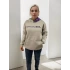 Kadın Baskılı Kapüşonlu Sweatshirt - Gri