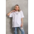 Unisex Baskılı Oversize T-Shirt - Beyaz