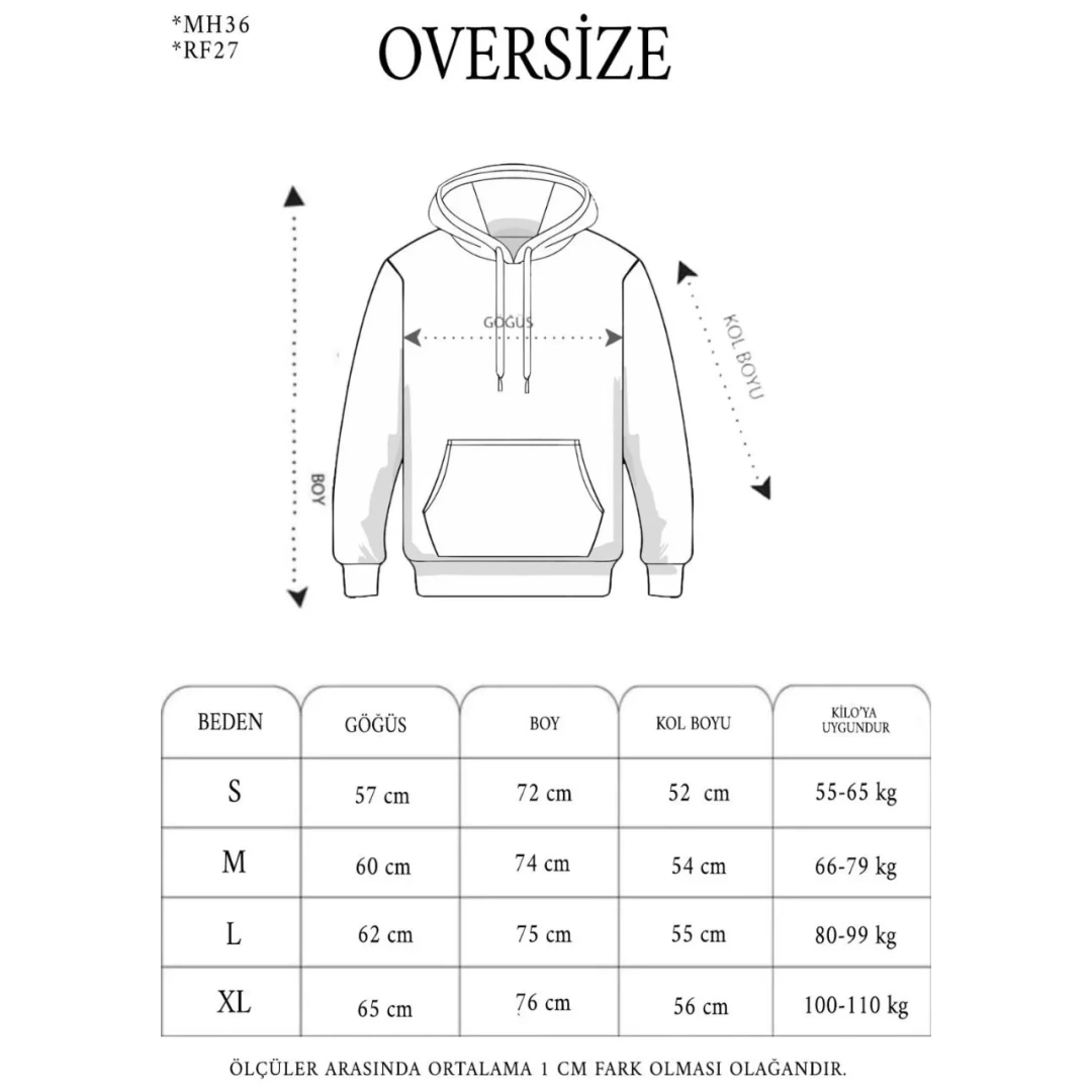 Double Oversize Kapşonlu Nakışlı SweatShirt - Krem