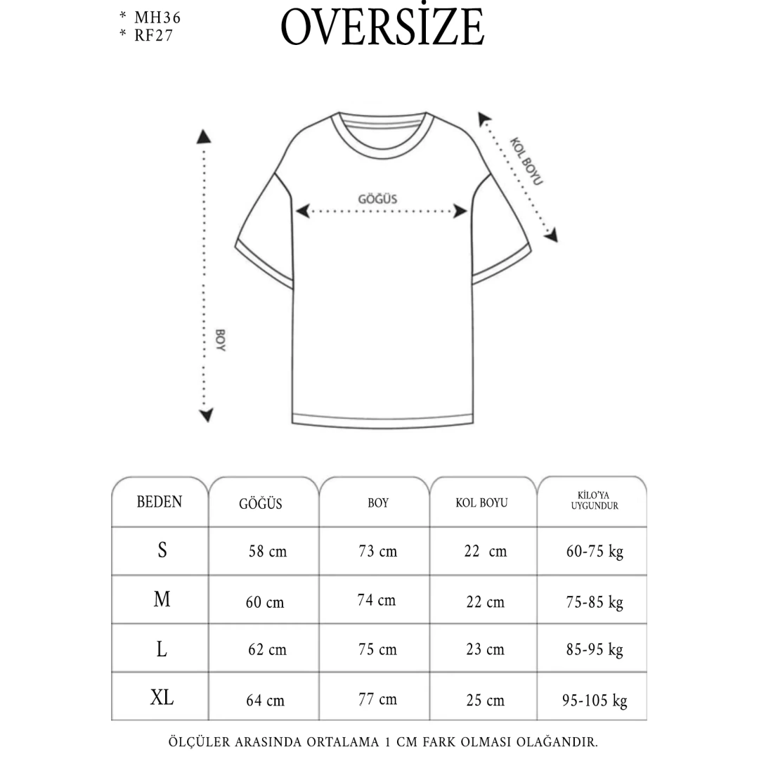 Erkek Sırt Baskılı Boyama Oversize T-shirt - Gri