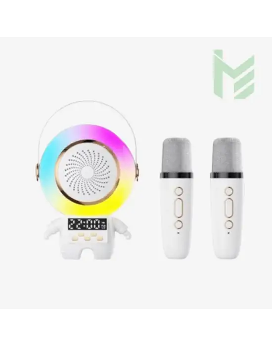 Asto Speaker Çift Mikrofon Karaoke BT Hoparlör