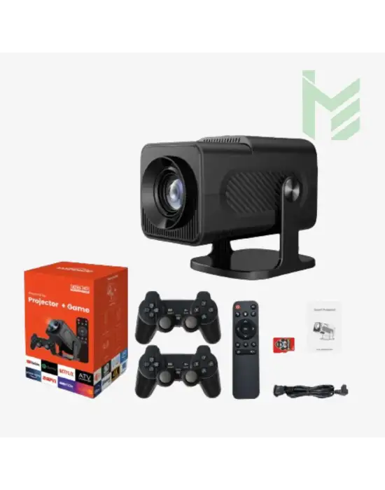 HCS-350 Projeksiyon + Çift Konsol + 1000+ Oyun