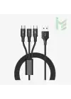 3 in 1 Usb Girişli Şarj Kablo