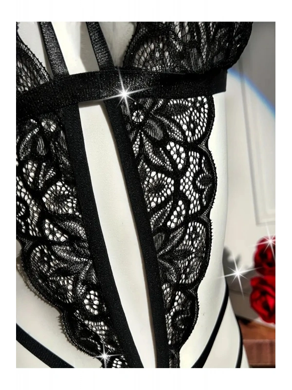 Kadın Siyah  Dantel Babydoll