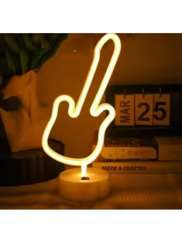 Neon Gitar Masa Lambası