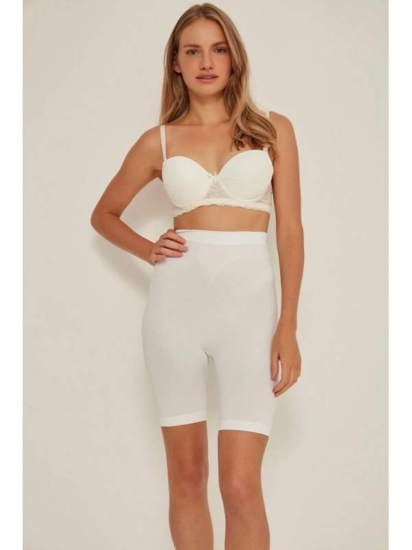 Seraviax Beyaz MI Emay 3005 Soft Uzun Paçalı Boxer Korse