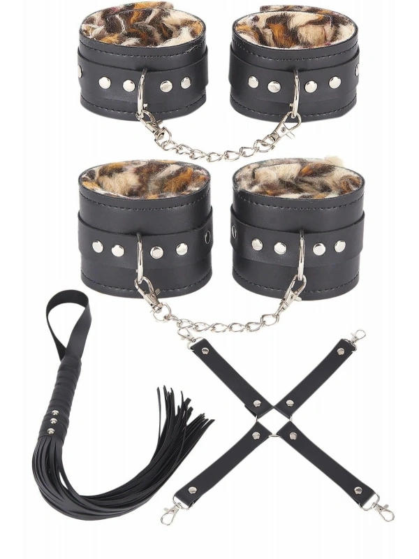 Seraviax Deri Leoparlı 4lü Harness Set
