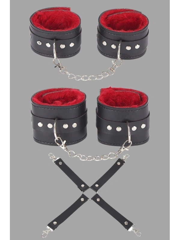 Seraviax Siyah Kırmızı Harness Fantezi Aksesuar Set