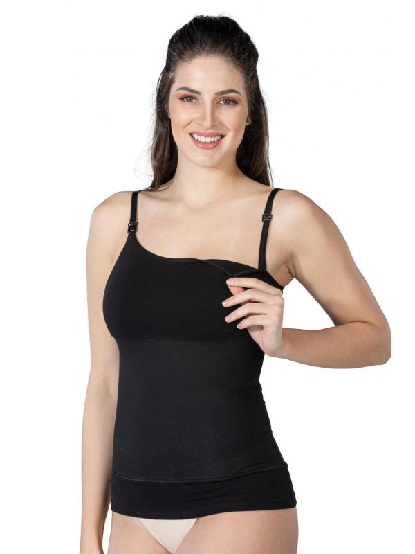 Seraviax Siyah MI Emay 1402 Modal Cotton Emzirme Atlet Korse