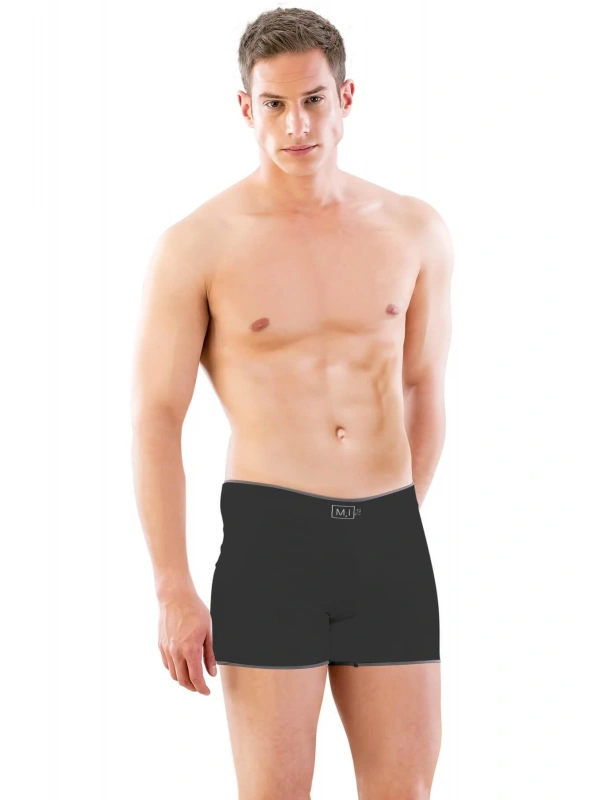 Seraviax Siyah MI Emay 2108 Seamless uzun Erkek Boxer