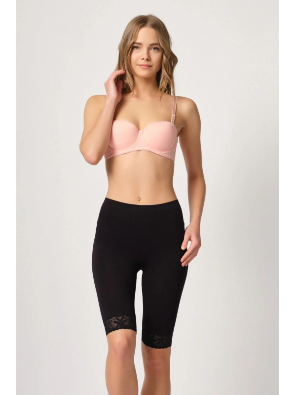 Seraviax Siyah MI Emay 3004 Soft Uzun Paça Dantel Boxer