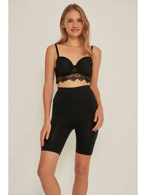 Seraviax Siyah MI Emay 3005 Soft Uzun Paçalı Boxer Korse