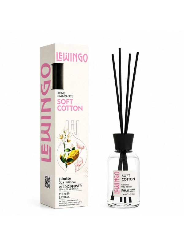 Soft Cotton Bambu Çubuklu Oda Kokusu - 110 ml - Cam Şişe 