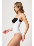 Beyaz Göğsü Açık Agraflı Body Korse