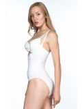 Beyaz Göğsü Açık Body Korse