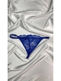 Kadın Mavi Transparan Dantel Tanga Külot