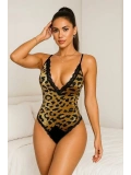 Leopar Desenli Dantel Babydoll