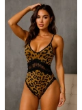 Leopar Desenli Dantel Babydoll