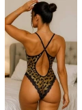 Leopar Desenli Dantel Babydoll