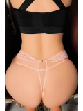 Pembe Dantelli İp Detaylı Fantezi String Tanga