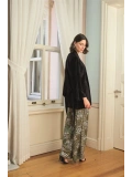 Seraviax Çiçek Yaprak ve Etnik Desenli Dantelli 3lü Pijama Takımı