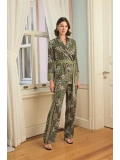 Seraviax Çiçek Yaprak ve Etnik Desenli Pijama Takımı
