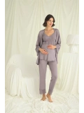 Seraviax Dantelli Hamile Lohusa 3lü Pijama Takımı