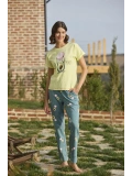 Seraviax Desenli ve Baskılı Yoga Sport Pijama Takımı