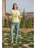 Seraviax Desenli ve Baskılı Yoga Sport Pijama Takımı
