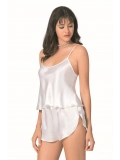 Seraviax Ekru Saten Babydoll Şort Takımı